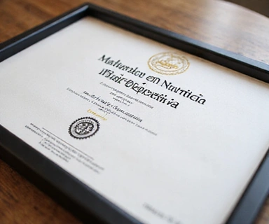 Certificado de Máster en Nutrición Deportiva.
